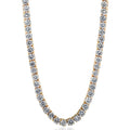 Huge 23 Ct Diamond Tennis Necklace 14K Yellow Gold 18"