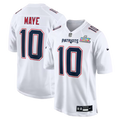 Drake Maye New England Patriots Super Bowl LX Patch Jersey - Tundra White