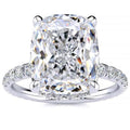 Certified 5.86Ct Elongated Cushion Diamond Hidden Halo Engagement Ring Gold Size: 7
