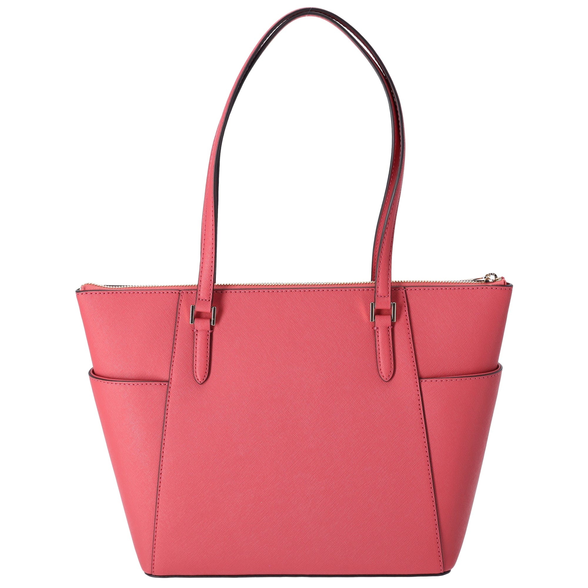 Michael Kors Charlotte Large Top Zip Leather Tote Light Berry Sorbet Pink