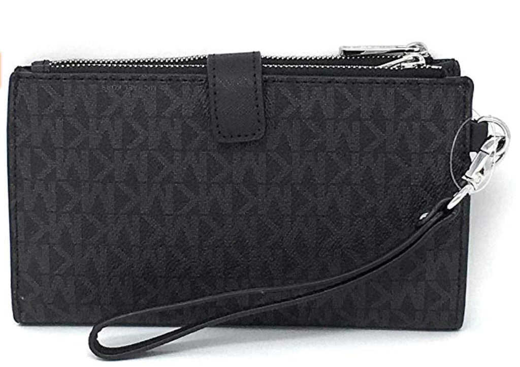 Michael Kors Jet Set Double Zip Wristlet Phone Wallet Black