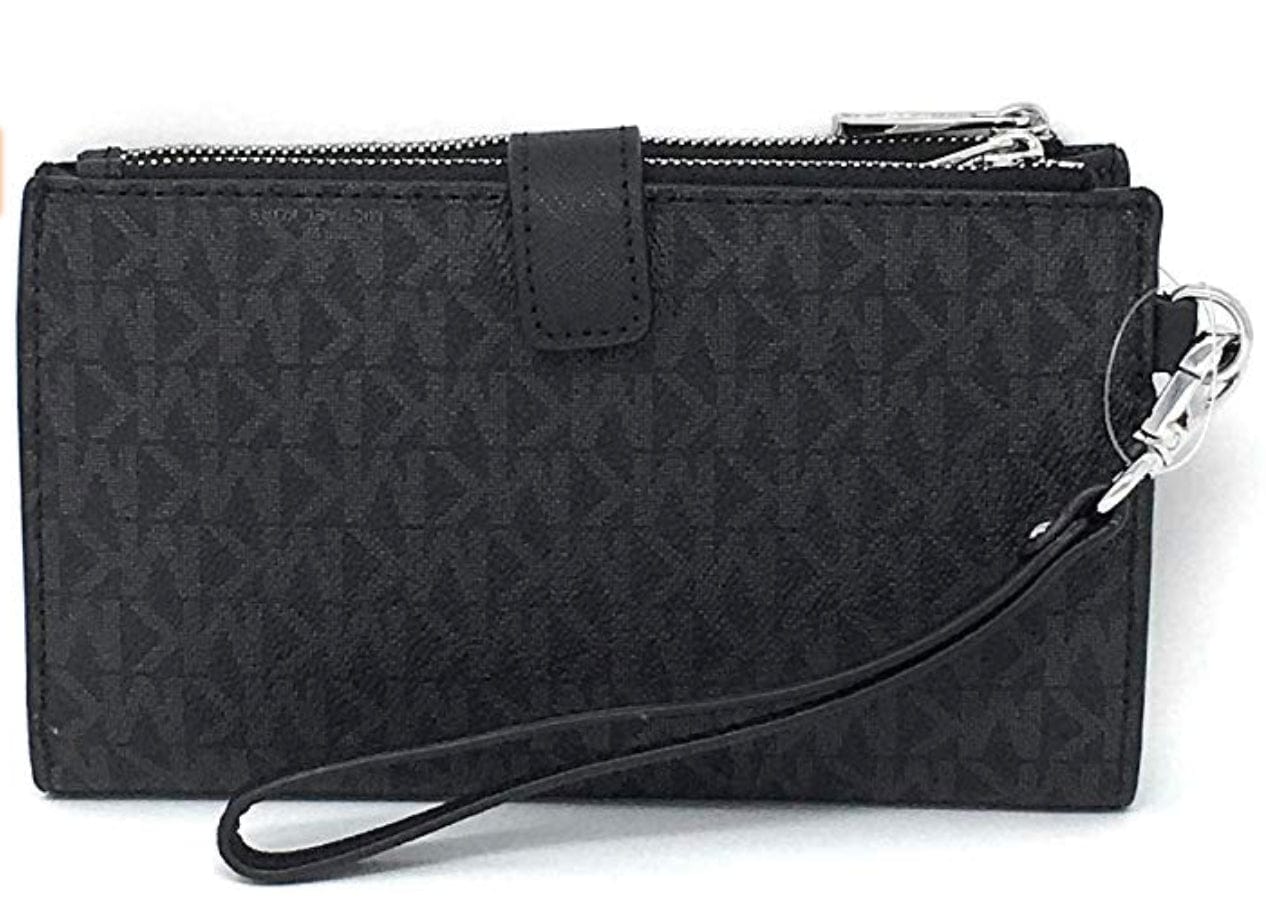 Michael Kors Jet Set Double Zip Wristlet Phone Wallet Black