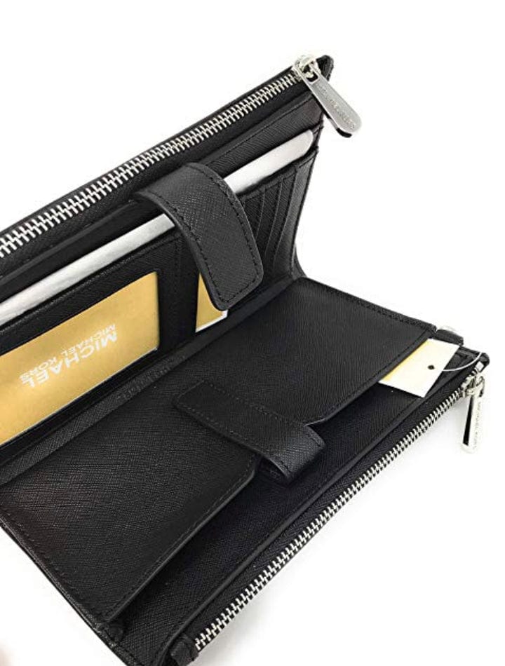 Michael Kors Jet Set Double Zip Wristlet Phone Wallet Black