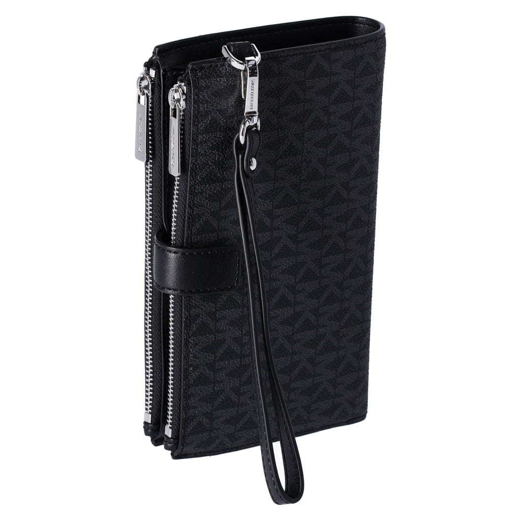 Michael Kors Jet Set Double Zip Wristlet Phone Wallet Black