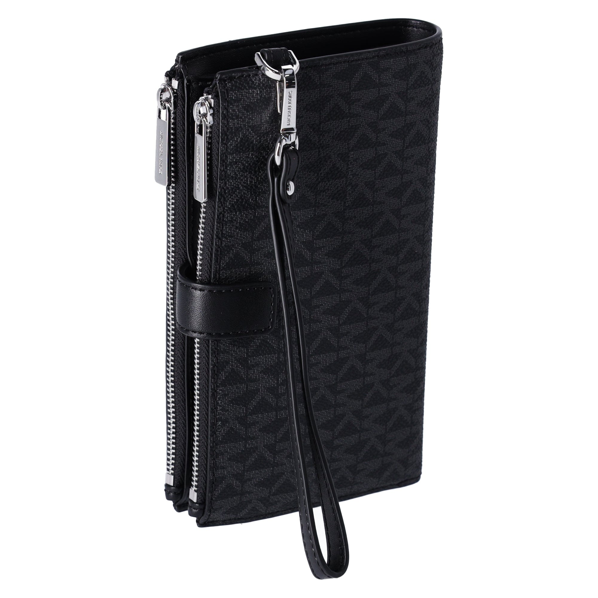 Michael Kors Jet Set Double Zip Wristlet Phone Wallet Black