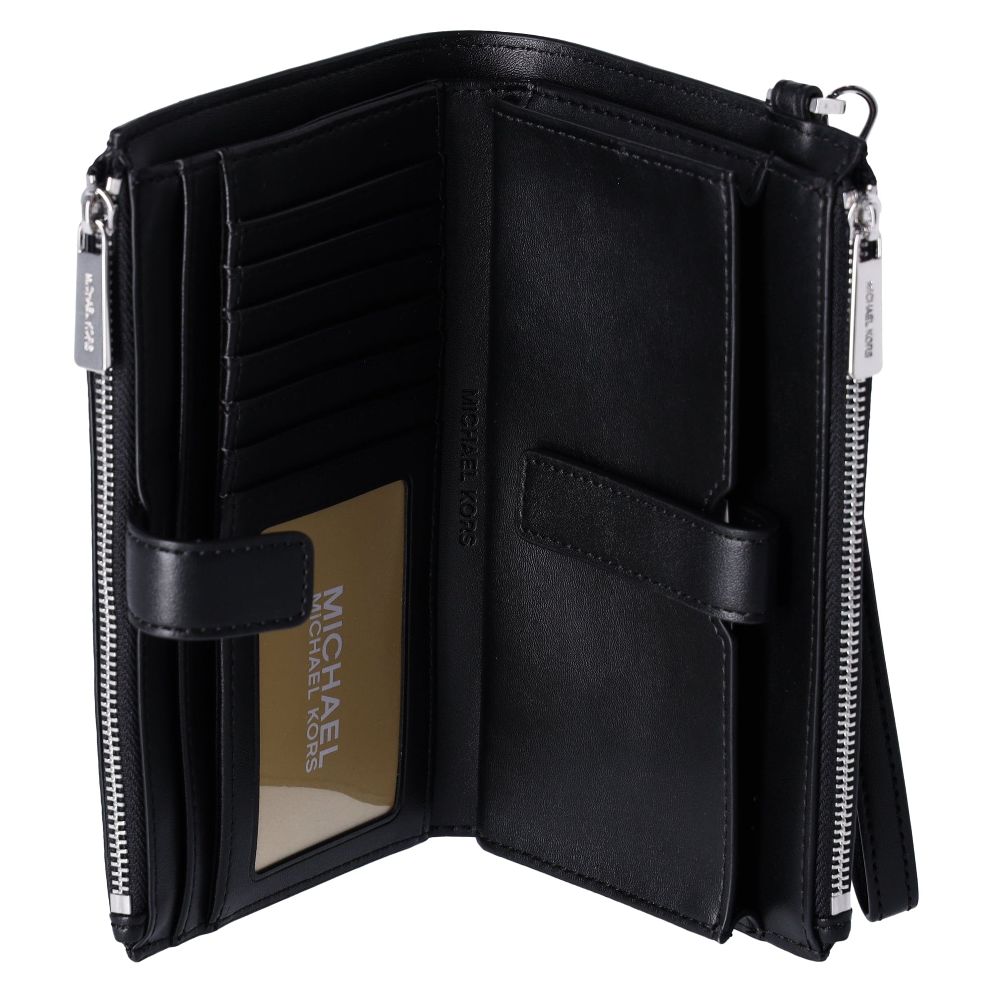 Michael Kors Jet Set Double Zip Wristlet Phone Wallet Black
