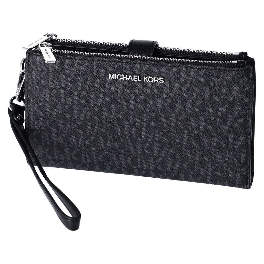 Michael Kors Jet Set Double Zip Wristlet Phone Wallet Black