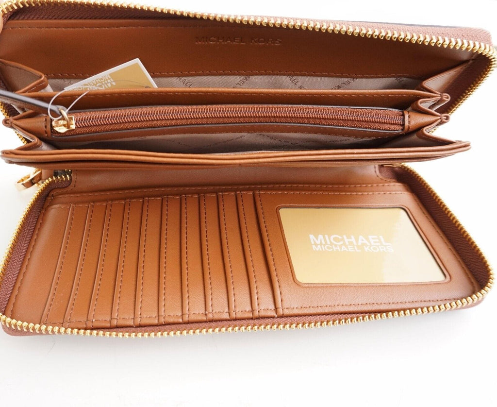 Michael Kors JetSet Girls Large ZipAround Continental WristletWallet Brown
