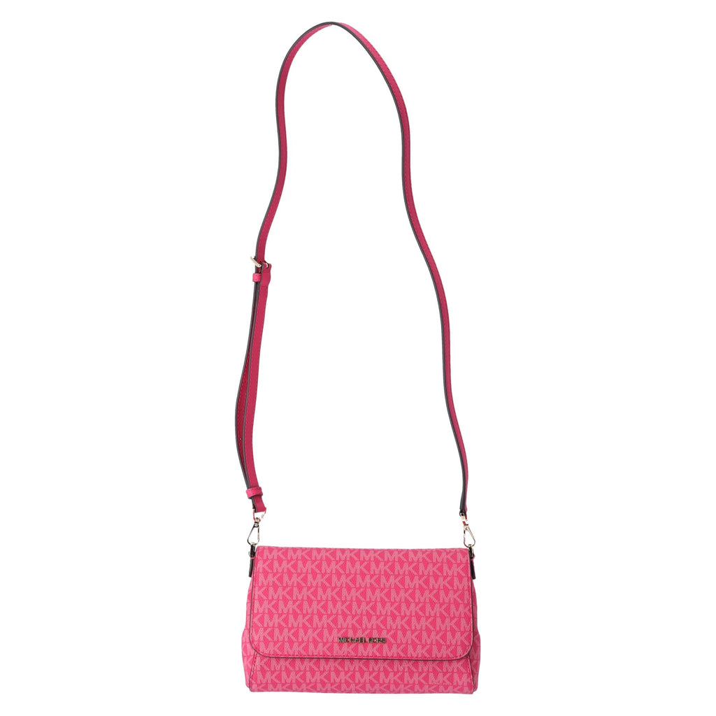 Michael Kors Jet Set Medium Convertible Pouchette Crossbody Electric Pink MK