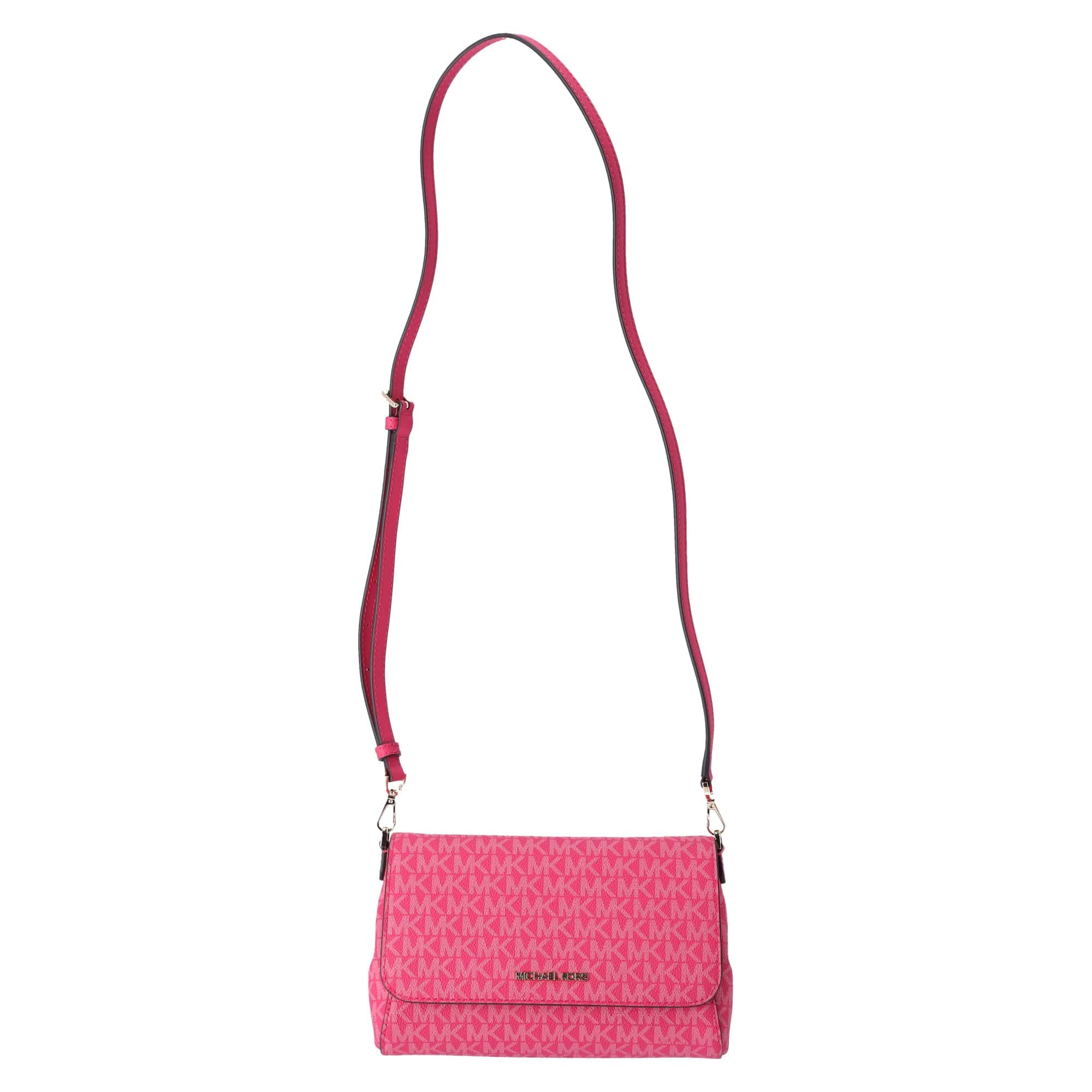 Michael Kors Jet Set Medium Convertible Pouchette Crossbody Electric Pink MK