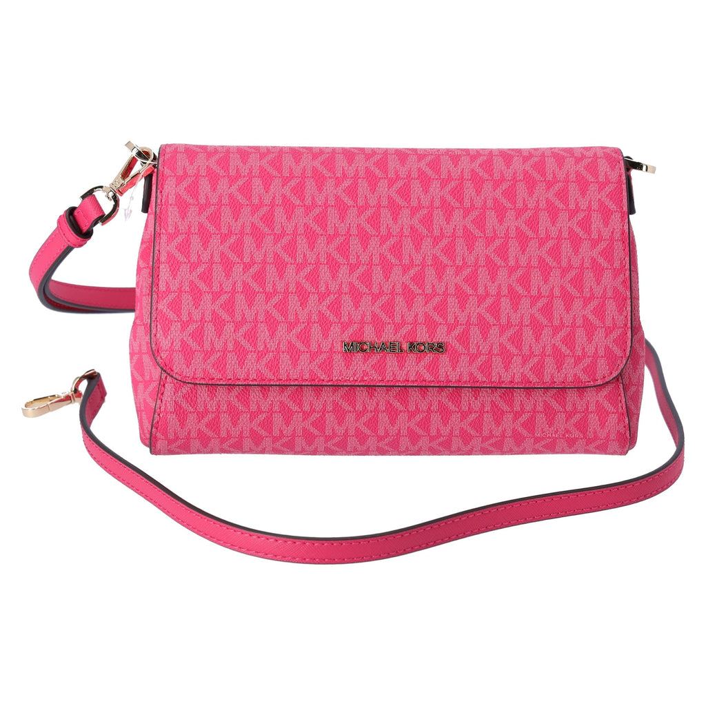 Michael Kors Jet Set Medium Convertible Pouchette Crossbody Electric Pink MK