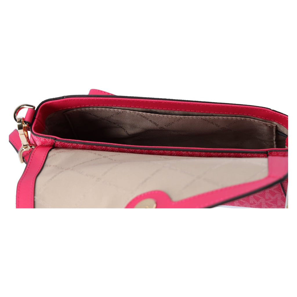 Michael Kors Jet Set Medium Convertible Pouchette Crossbody Electric Pink MK