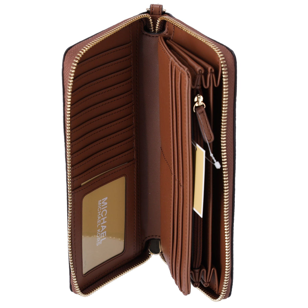Michael Kors Jet Set Travel Large Continental Pebbled Leather Wallet Luggage