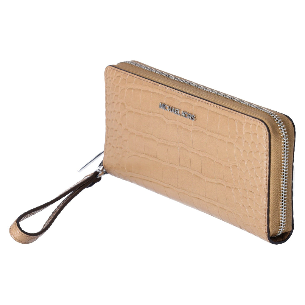 Michael Kors JetSet TravelLarge ContinentalWallet Embossed Camel