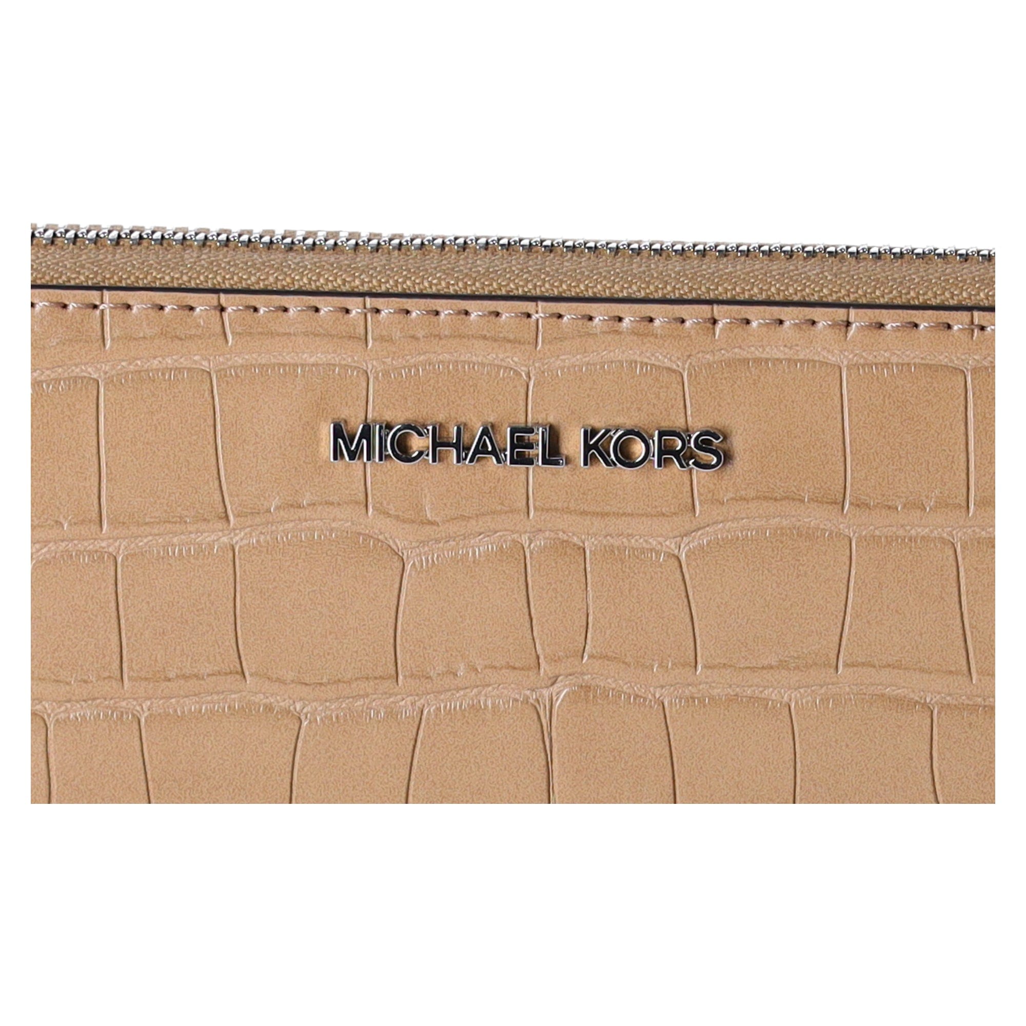 Michael Kors JetSet TravelLarge ContinentalWallet Embossed Camel