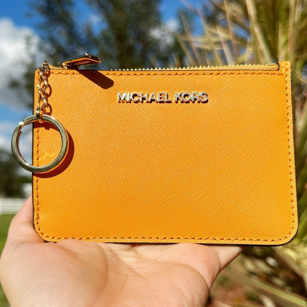 Michael Kors JetSet TravelSmall Leather TopZip CoinPouch HoneycombYellow