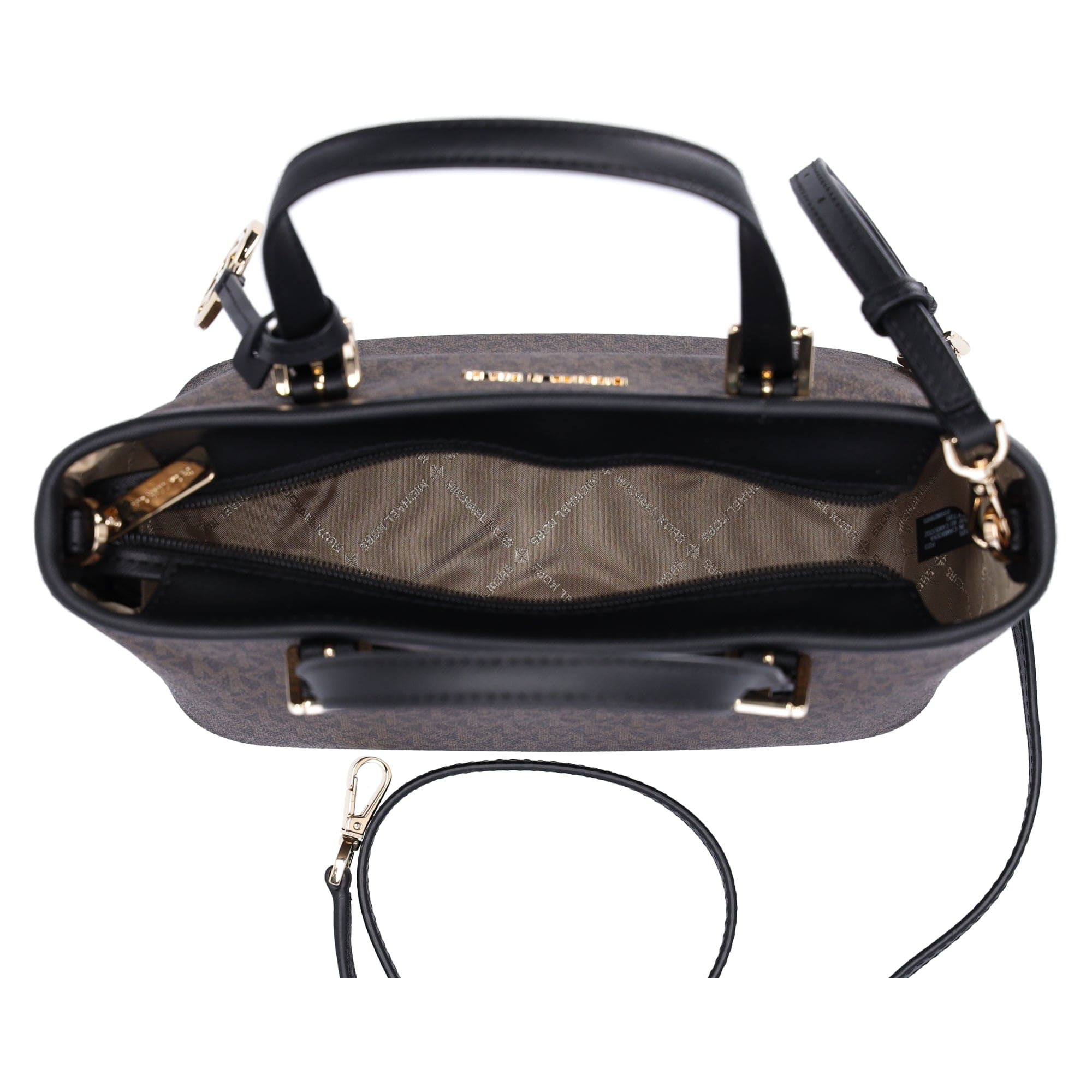 Michael Kors JetSet Small XS Carryall Convertible ToteCrossbody BrownMKBlack