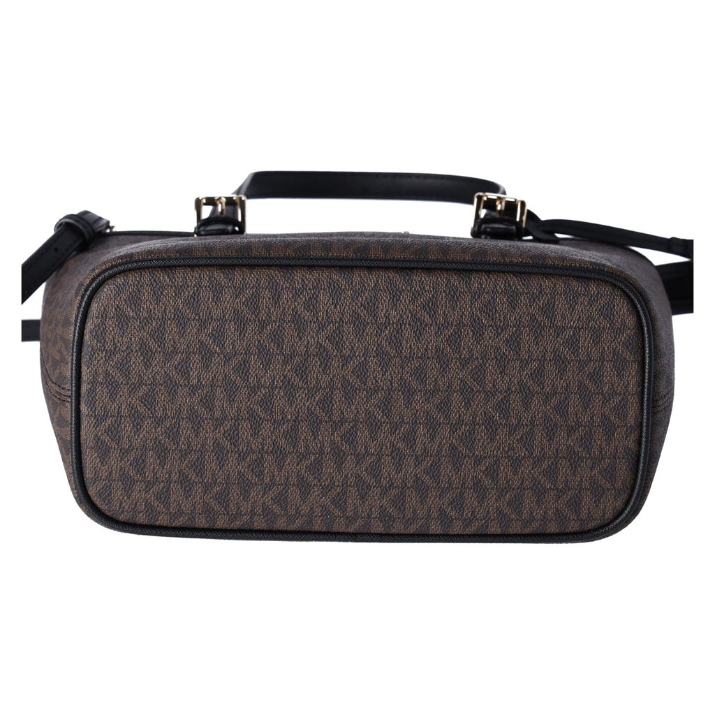 Michael Kors JetSet Small XS Carryall Convertible ToteCrossbody BrownMKBlack
