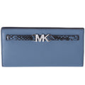 Michael Kors Reed Large Bifold Wallet Denim Blue Leather Exotic Multi