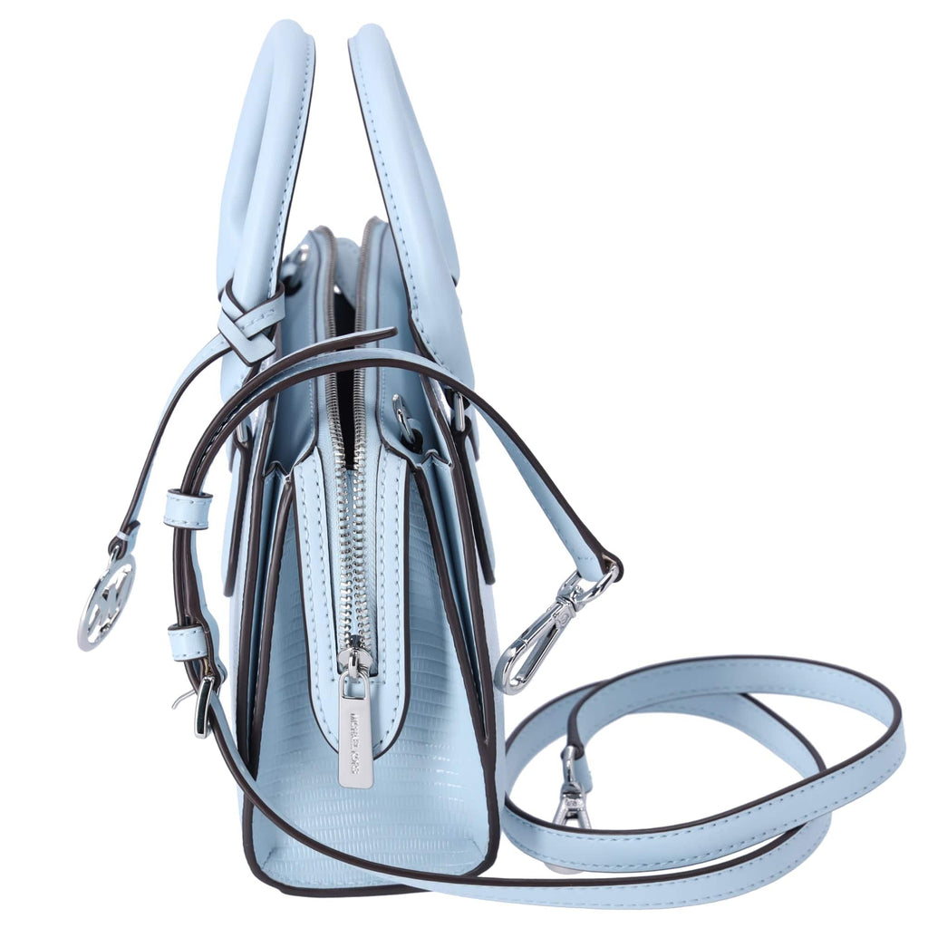 Michael Kors Sheila Small Faux Saffiano Leather Satchel Vista Blue