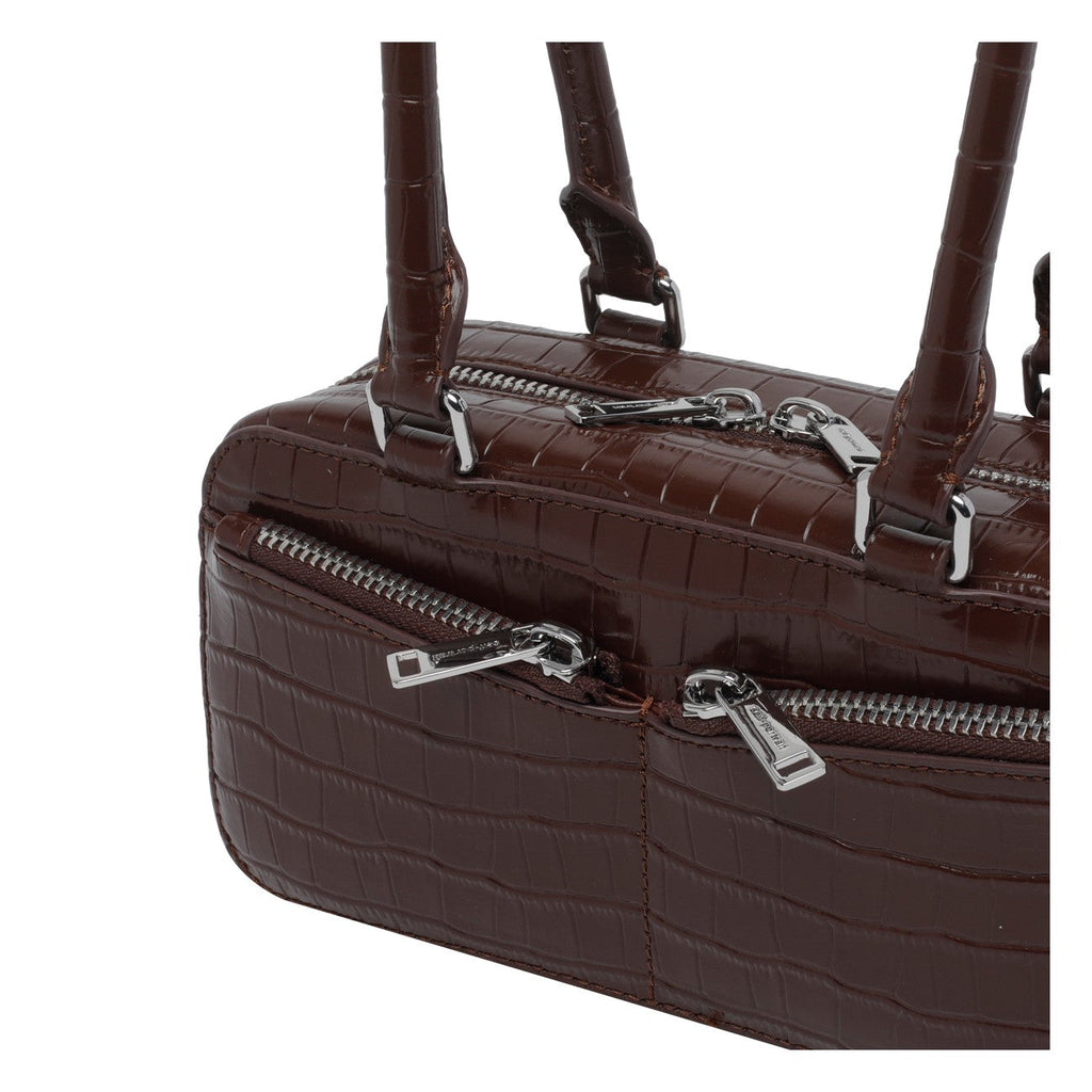 Self Portrait Women Mini Croc Leather Shoulder Bag