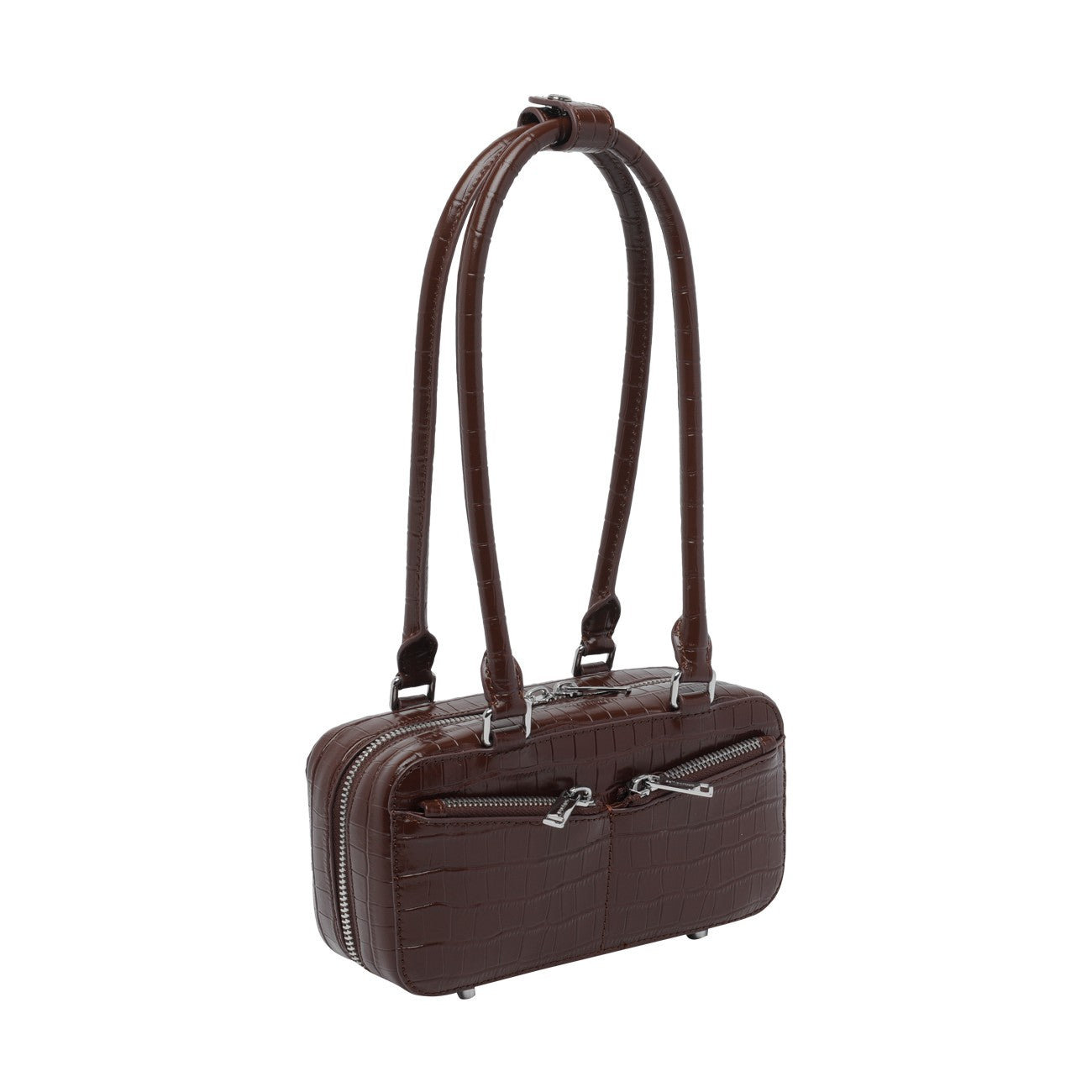 Self Portrait Women Mini Croc Leather Shoulder Bag