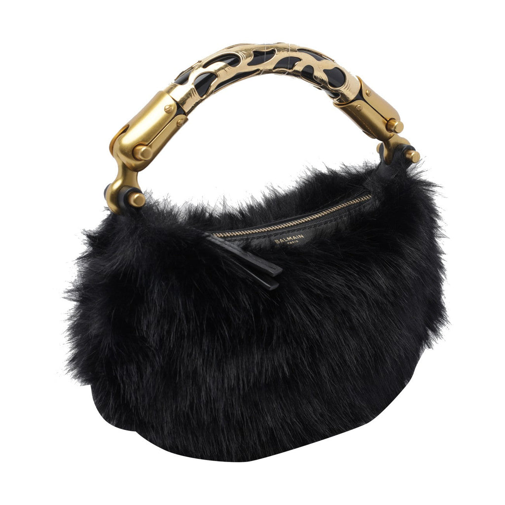 Balmain Women Mini Ebene Handbag