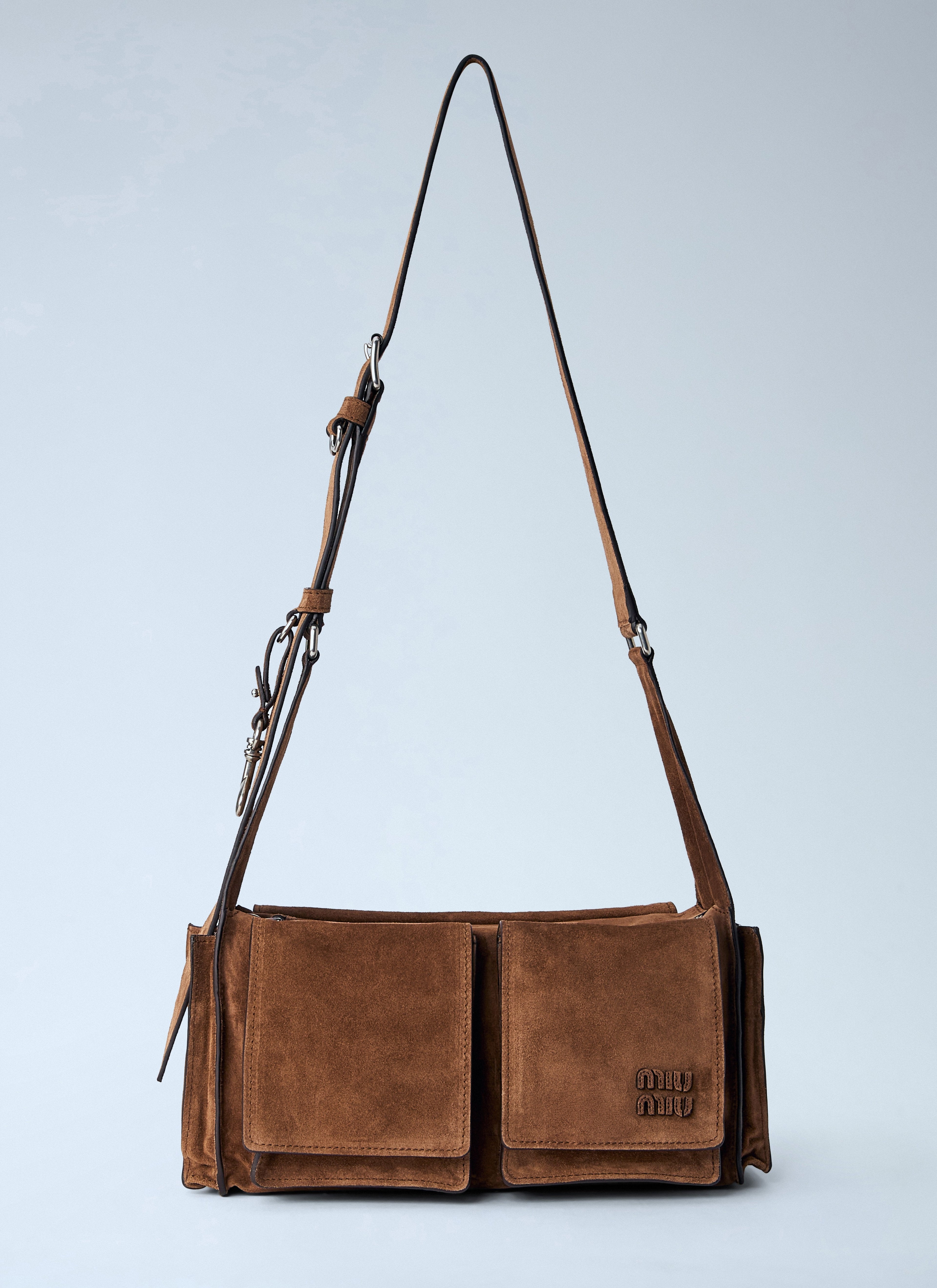 Miu Miu Men Utilitaire Suede Shoulder Bag