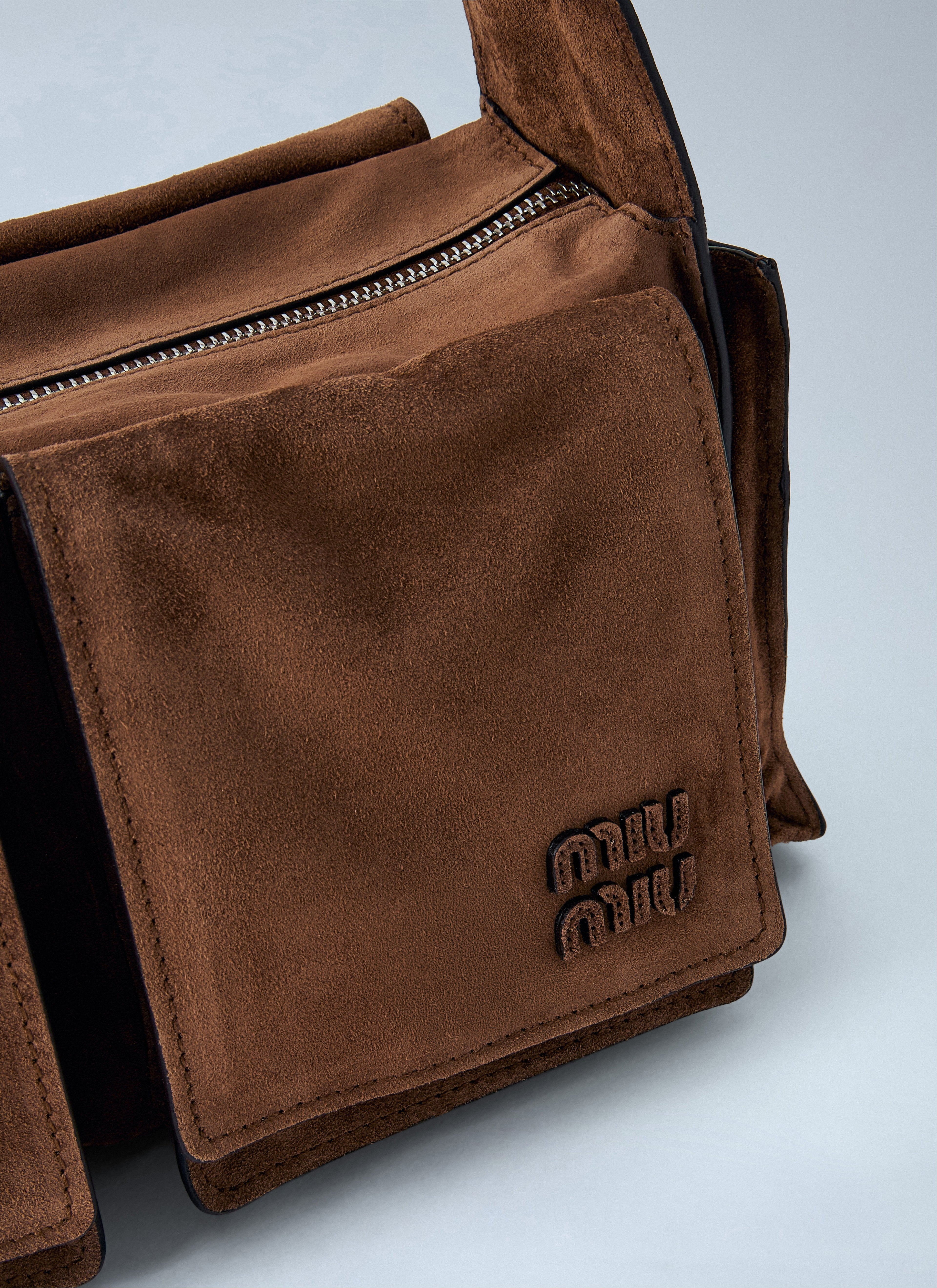 Miu Miu Men Utilitaire Suede Shoulder Bag