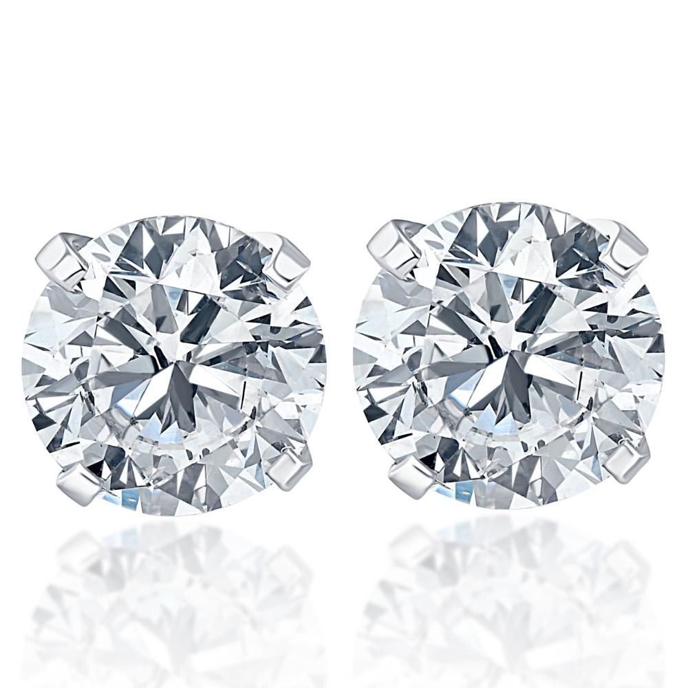 .33Ct Round Brilliant Cut Natural Quality VS2-SI1 Diamond Stud Earrings in 14K Gold Classic Setting