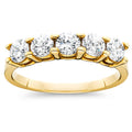 1ct Five Stone Diamond Ring 14K Yellow Gold Size Selectable