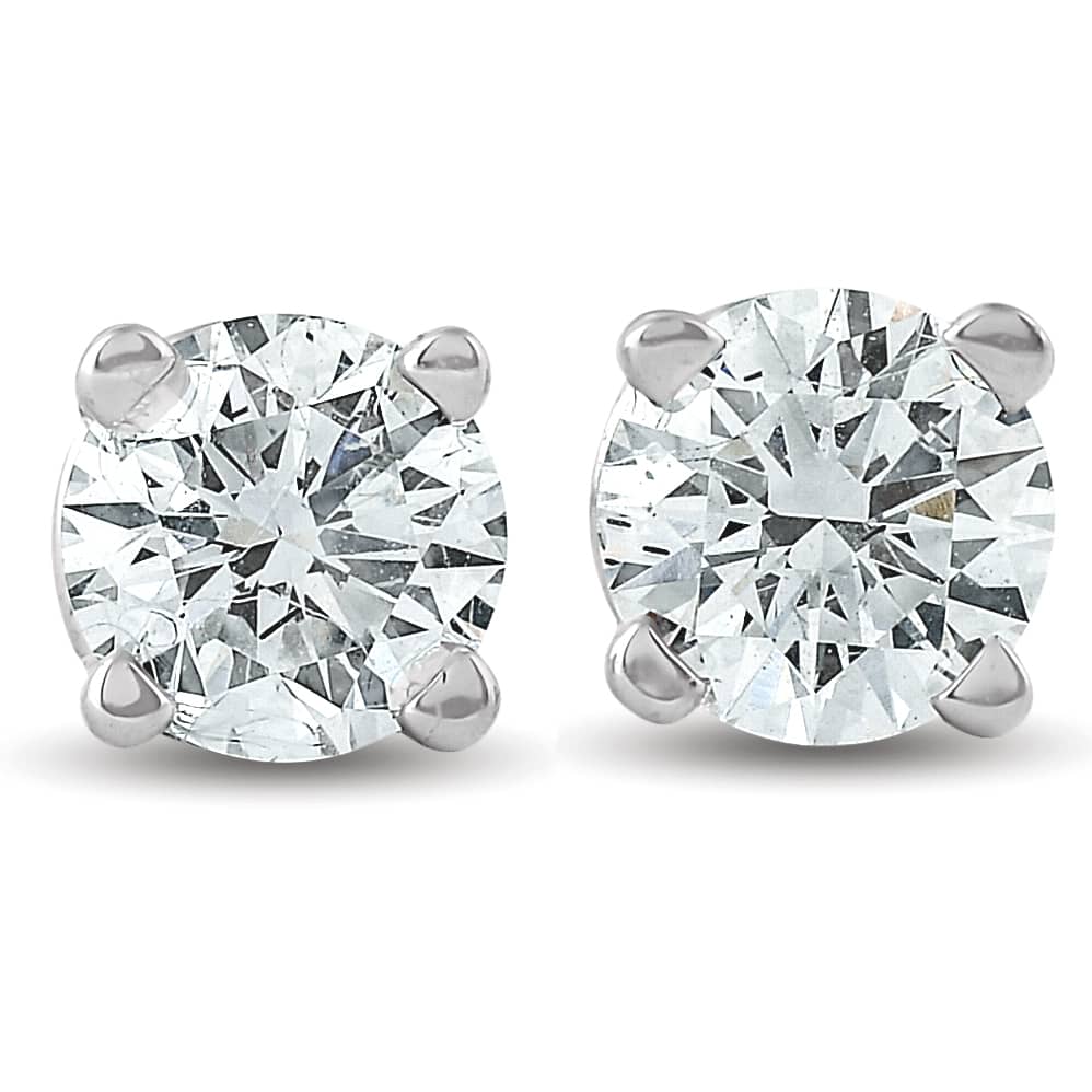 1/3 Ct Screw Back Diamond Studs 14k White Gold Lab Grown Earrings