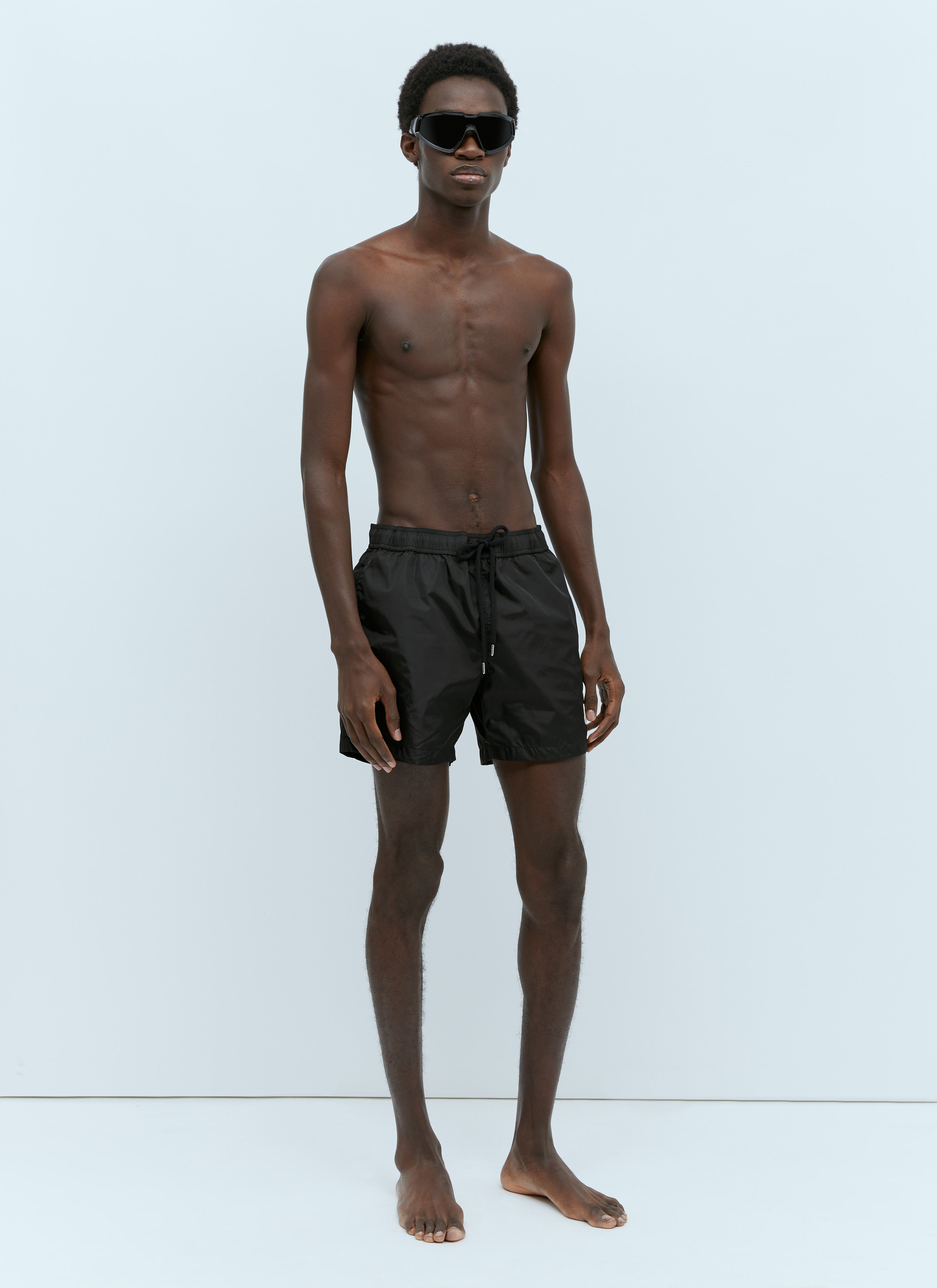 Moncler Men Logo Patch Swim Shorts