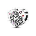 Mother & Daughter Love Heart Charm