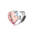 Mother & Son Yin Yang Heart Charm