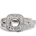 1/2ct Diamond Semi Mount Antique Engagement Setting Size Selectable