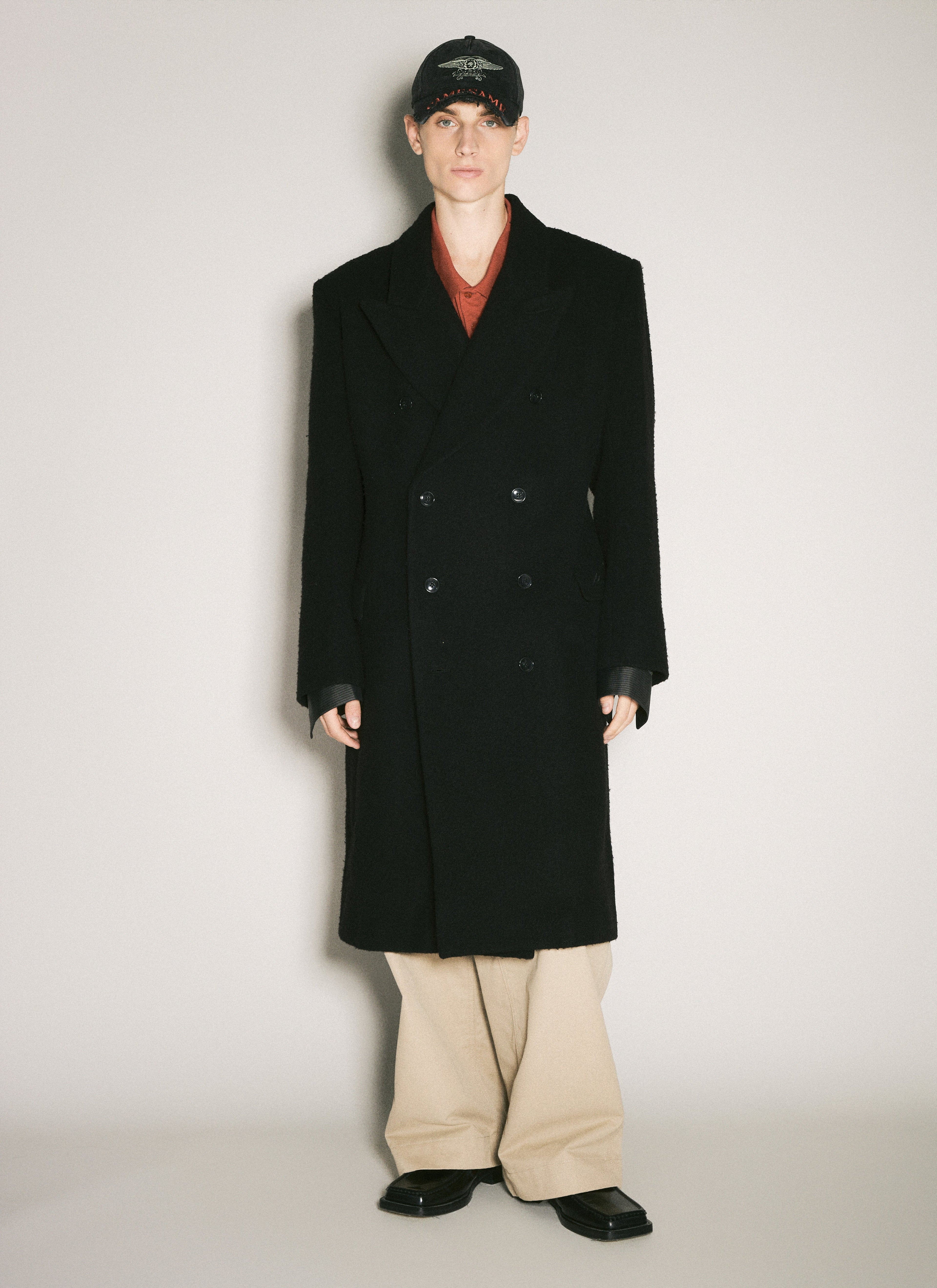 Martine Rose Men Double-Breasted Shirt Overcoat