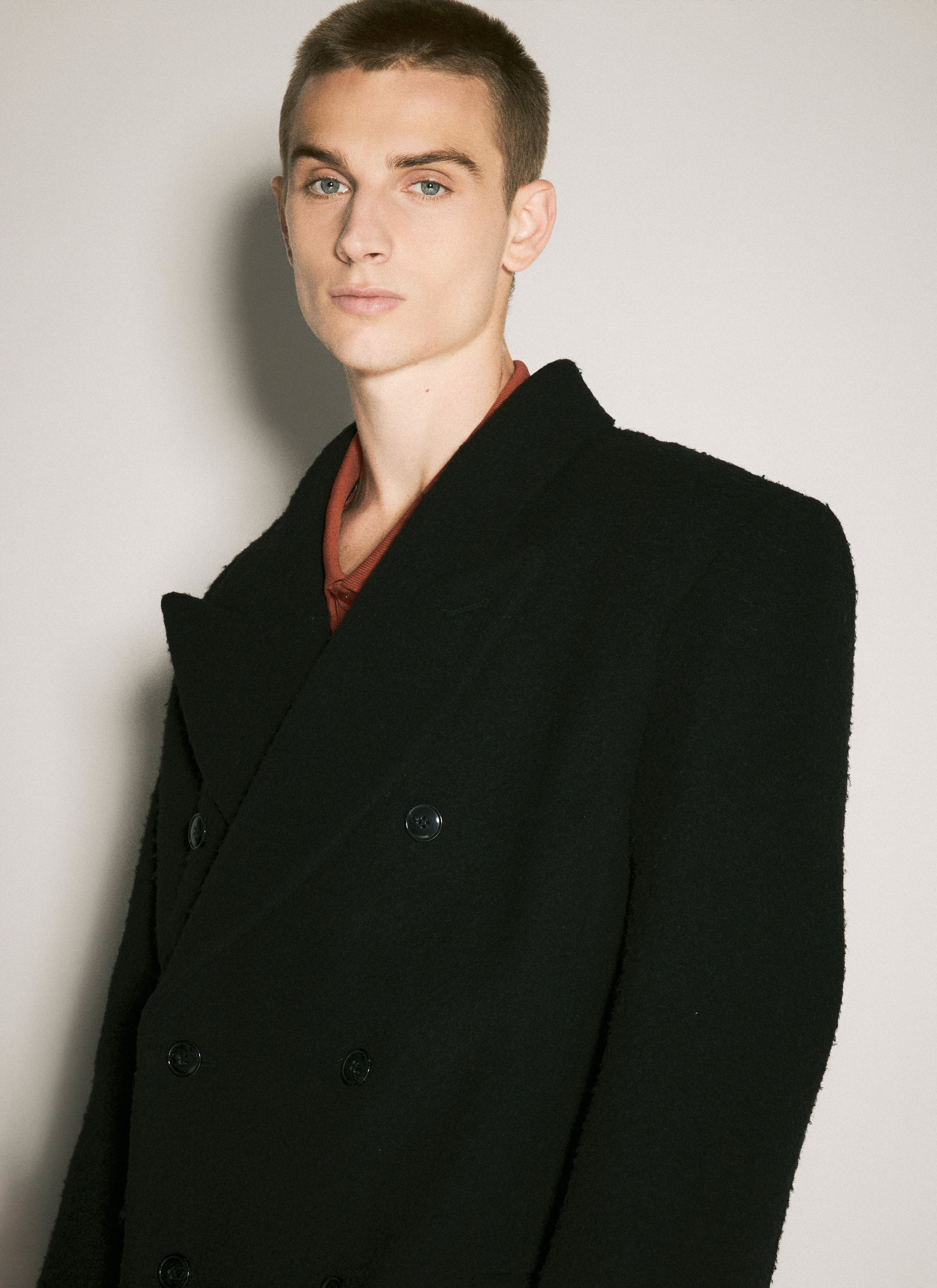Martine Rose Men Double-Breasted Shirt Overcoat