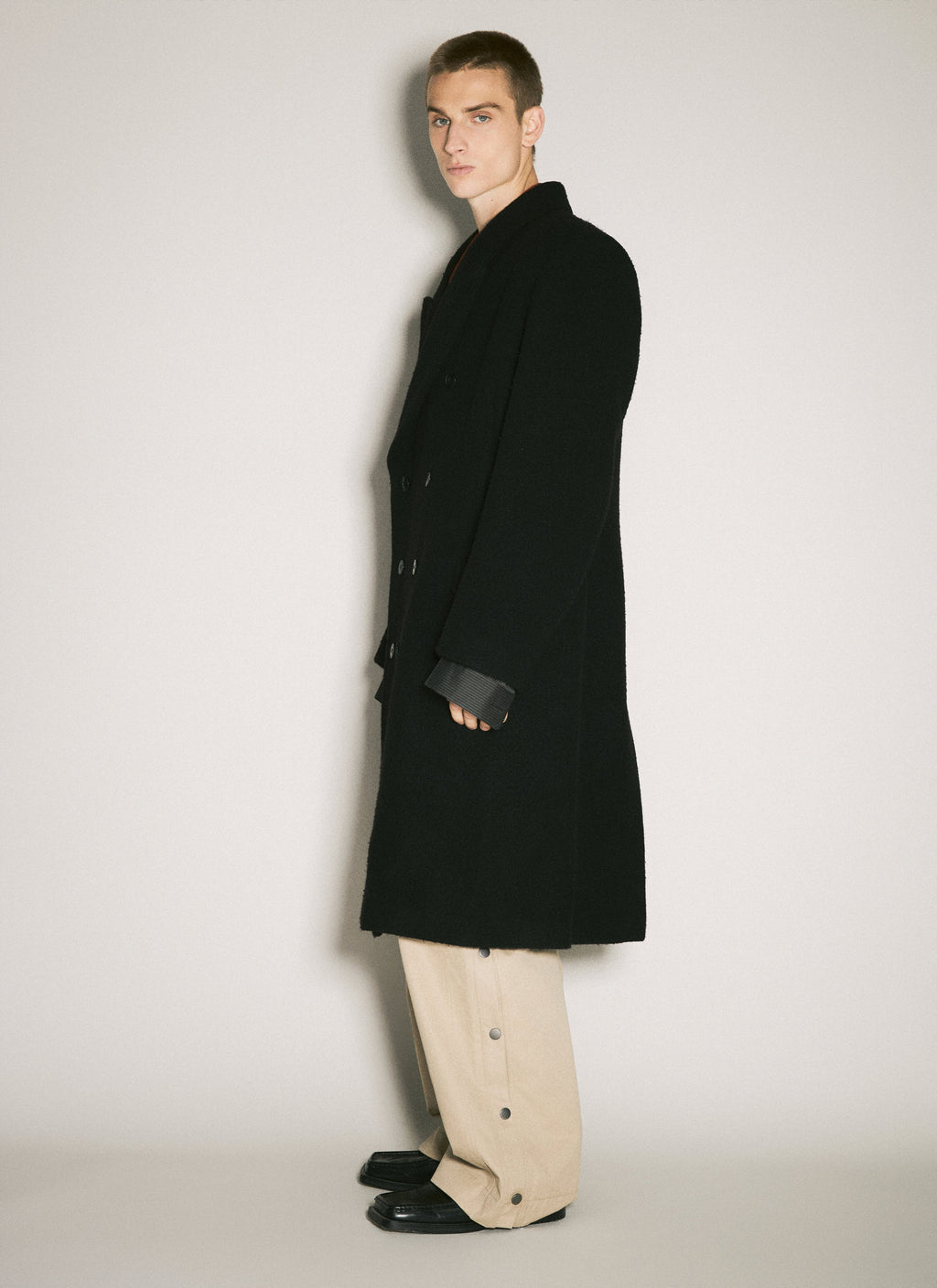 Martine Rose Men Double-Breasted Shirt Overcoat