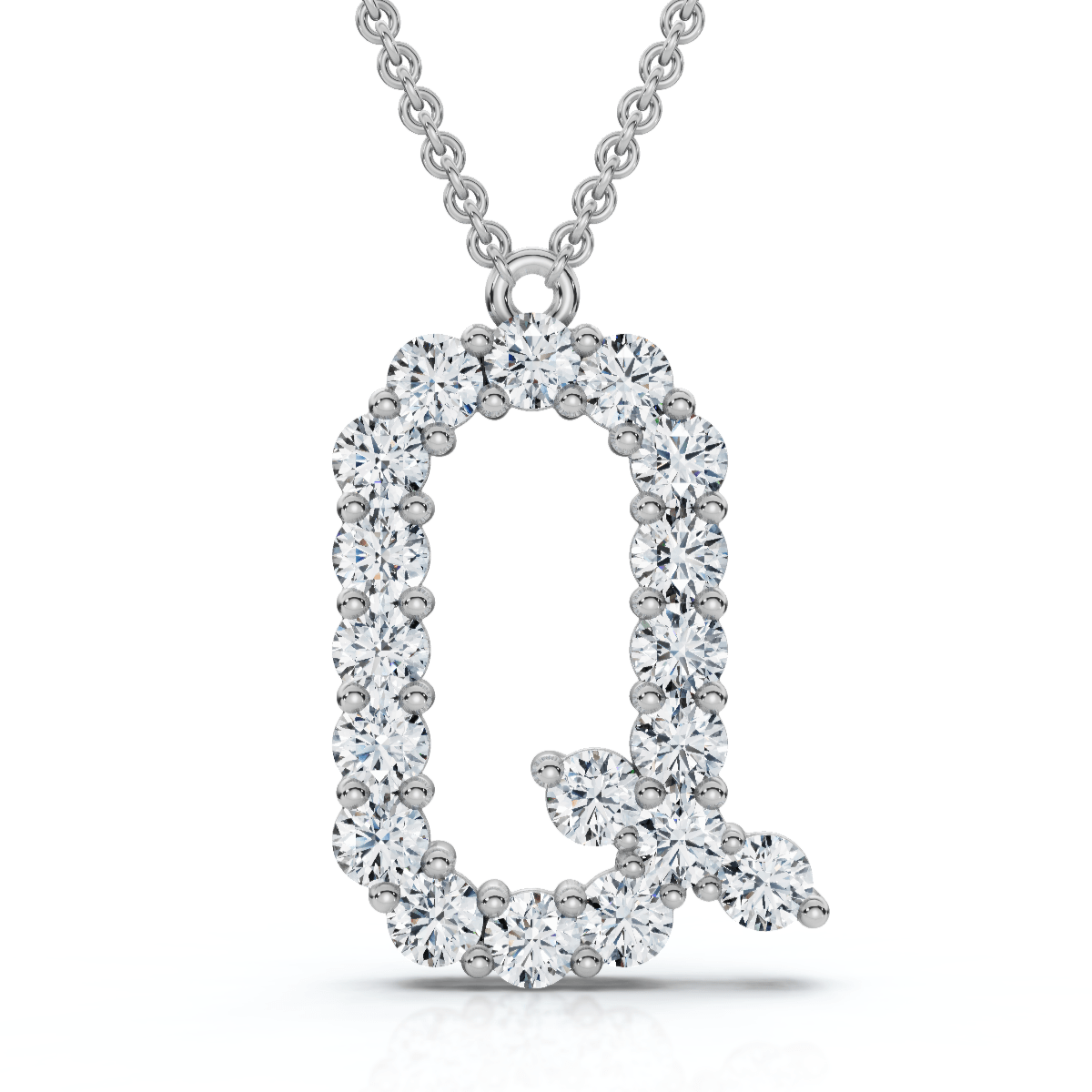 1Ct Diamond Initial "R" Pendant 14k Gold 18" Necklace Lab Grown 5/8" Tall