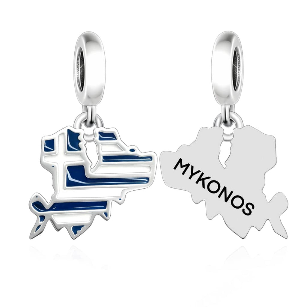 Mykonos Island Flag Dangle Charm