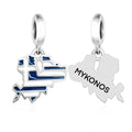 Mykonos Island Flag Dangle Charm