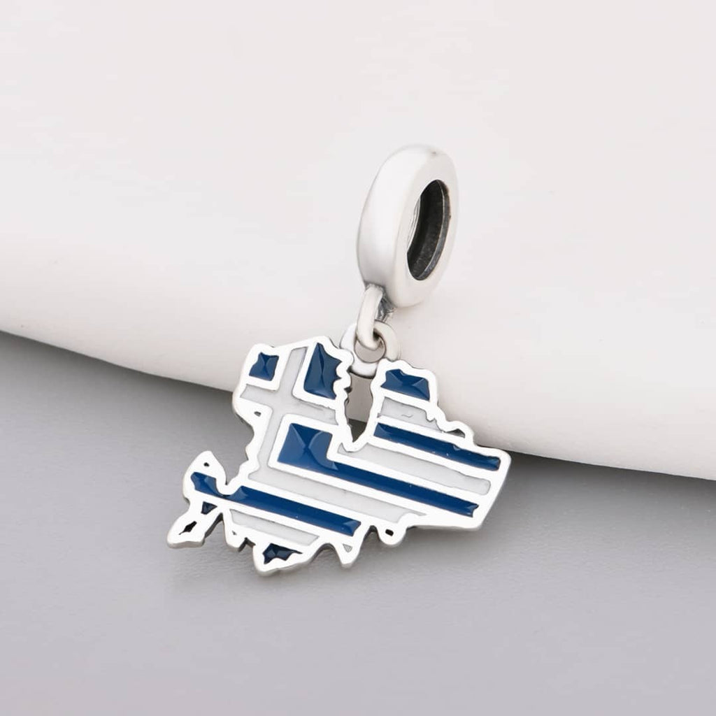 Mykonos Island Flag Dangle Charm