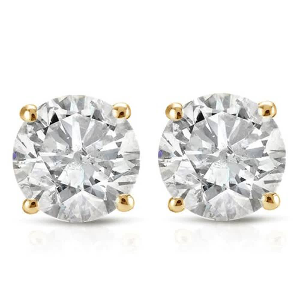 Certified 1.00Ct Natural Round Screw Back Diamond Studs 14k Gold