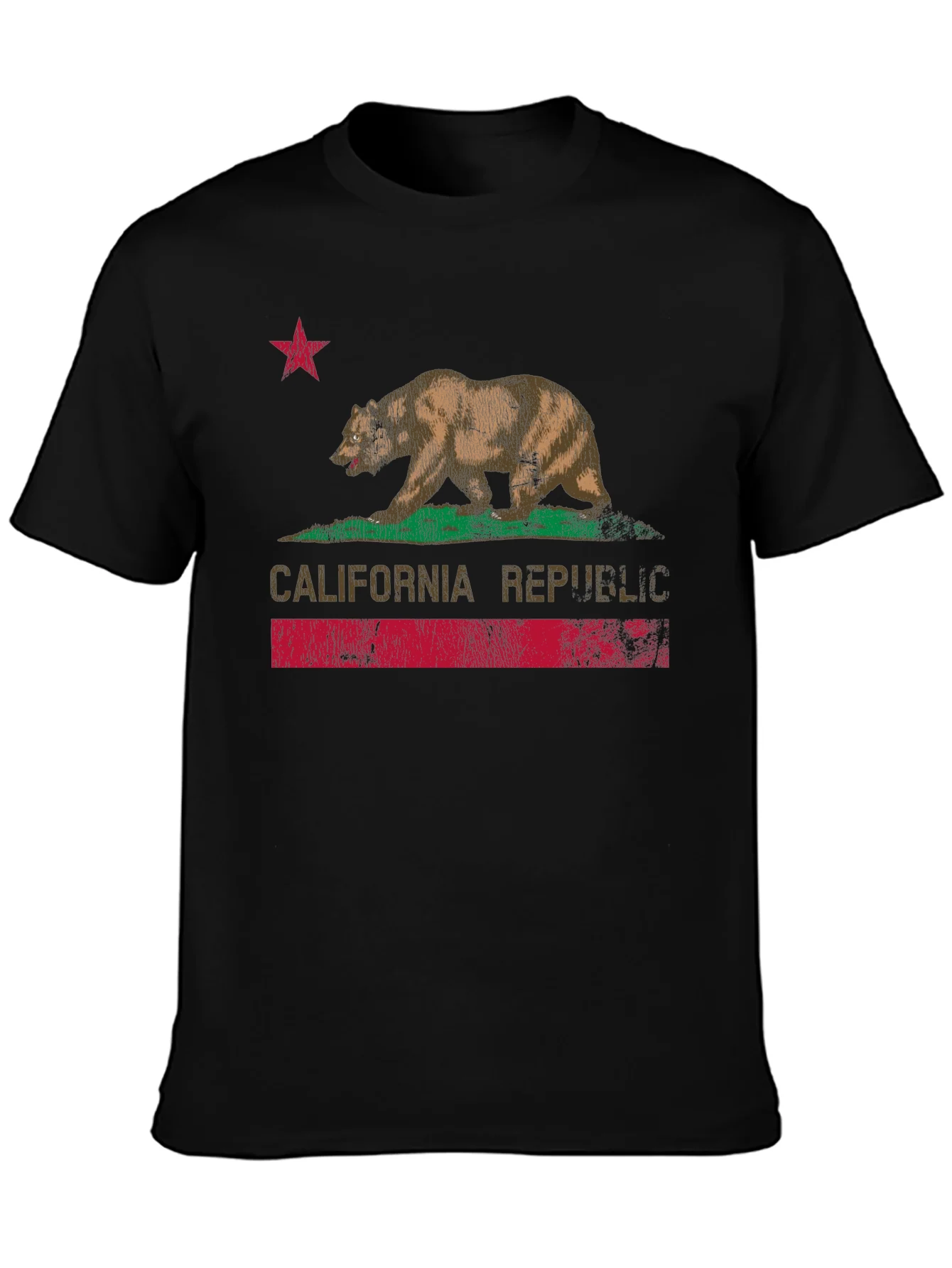 California Republic Bear Graphic Tee - Black