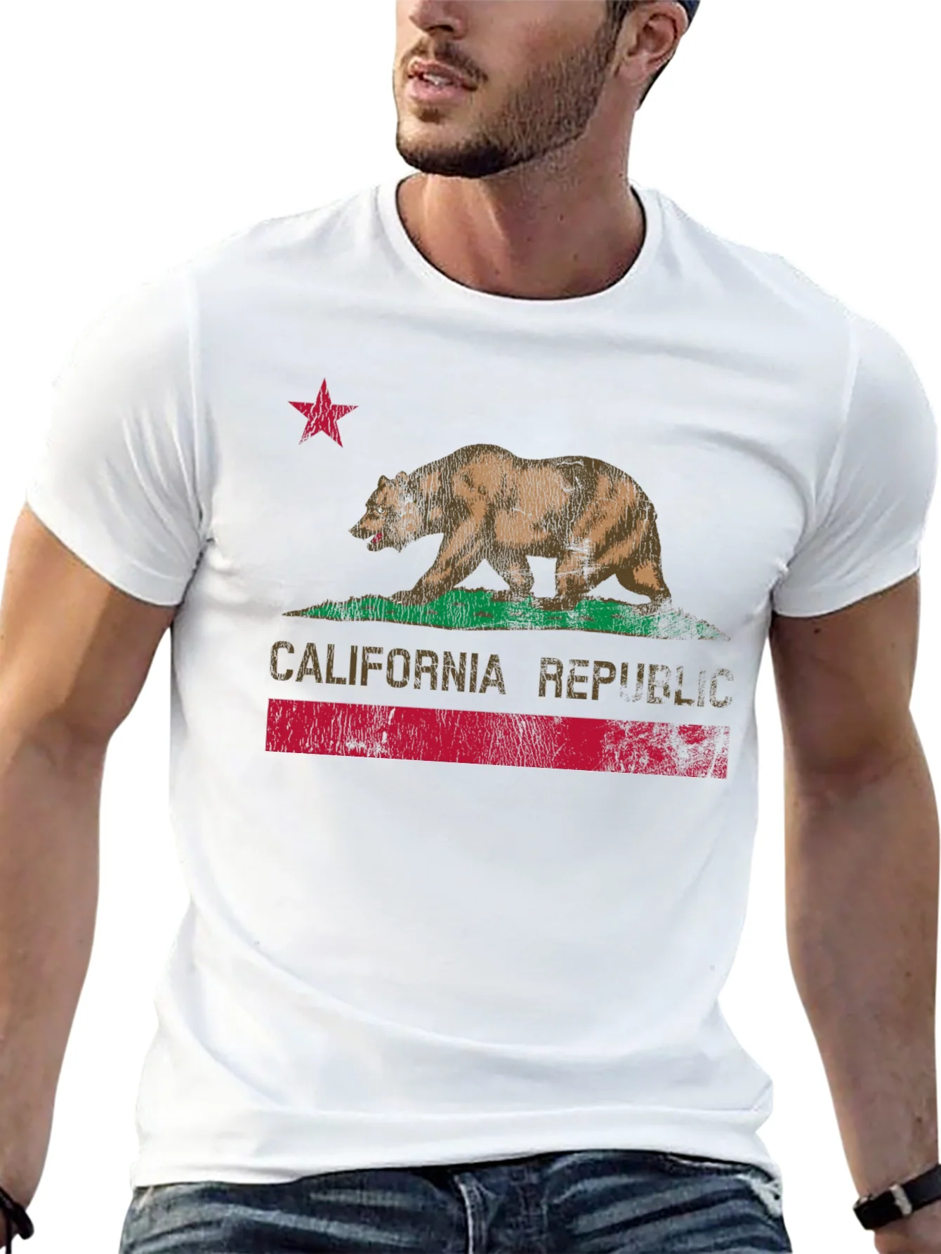 California Republic Bear Graphic Tee - Black
