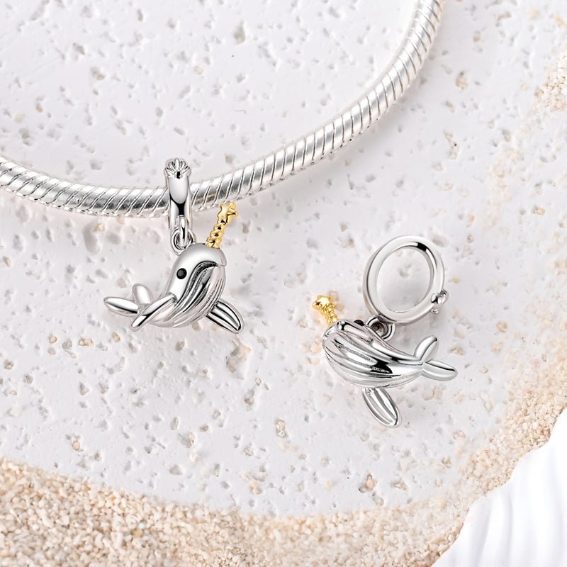 Narwhal with Star Horn Dangle Charm