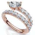 2 1/10Ct Sonya Pear Diamond Wrap Ring 14k Gold or Platinum EF/VS