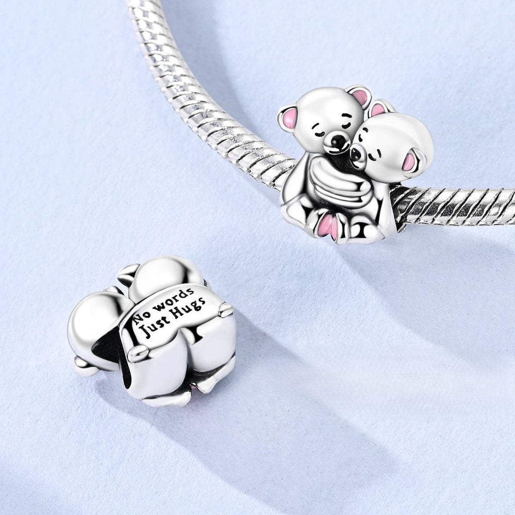No Words Just Hugs Bear Charm