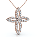 1/2Ct TW Diamond Cross Religious 10k Gold Lab Grown 18" Necklace